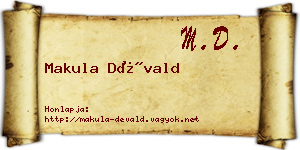 Makula Dévald névjegykártya